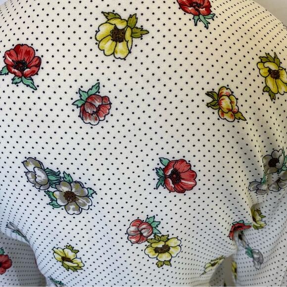 Nasty‎ Gal Collection Tied To You Floral Shirt Women’s Small Polka Dot Blouse - Picture 10 of 15